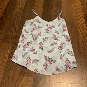 Blue and purple floral shirt